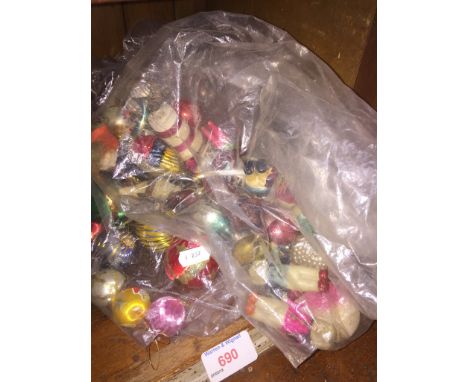 TWO BAGS OF VINTAGE CHRISTMAS DECORATIONS