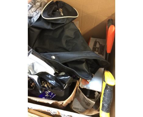 A BOX OF MIXED TOOLS ETC