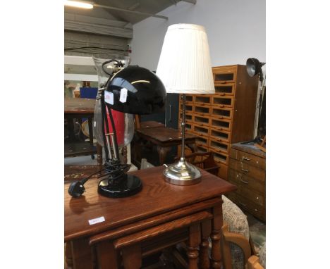 A BLACK ANGLEPOISE LAMP AND ANOTHER
