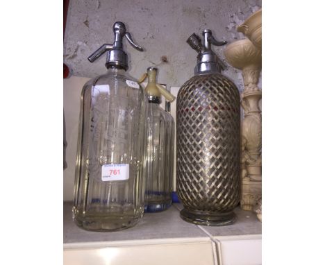 THREE VINTAGE SODA SYPHONS