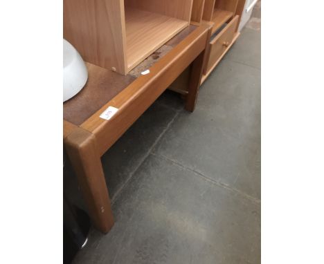 A DANISH TILE TOP TEAK COFFEE TABLE