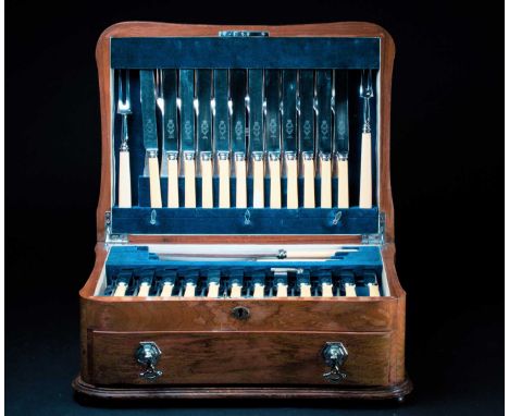 A twelve place canteen of Old English pattern silver plated cutlery by Arthur Price & Co Ltd, early to mid 20th century, in a