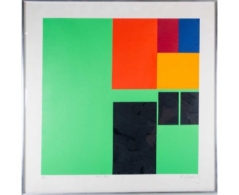 Paul Huxley (born 1938) British, ' No.8', screenprint in colours on paper, 1973, signed, titled, dated and numbered 32/150 in