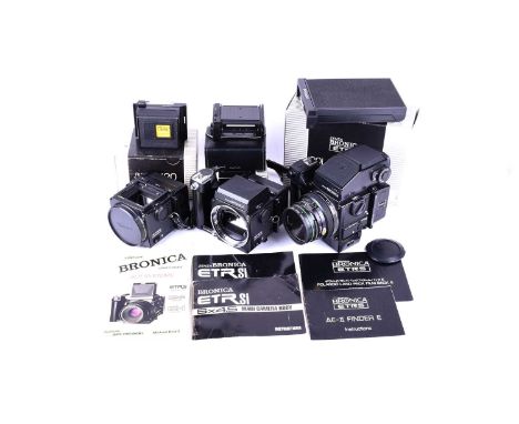 A Zenza Bronica ETR Si camera, fitted with a Hoya 62mm Skylight (1B) lens, together with related equipment and accessories.Co