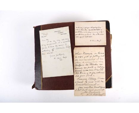 An extensive and interesting album of autographs, letters and other ephemera, to include a hand-written letter from Arthur Co
