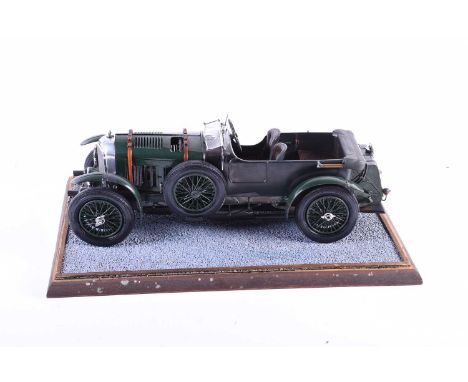 A well constructed kit built model of a 1930 'Blower' Bentley 4.5l Racing Car in 1:12 scale, primarily of plastic constructio