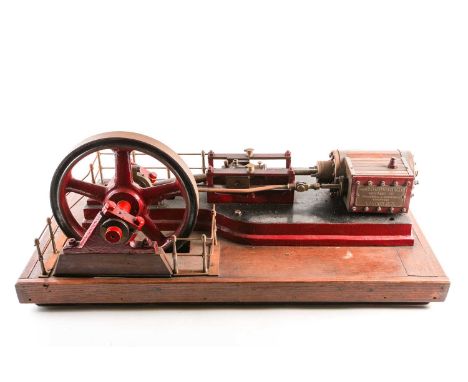 A finely engineered scale model live steam stationary engine, early 20th century, with cast brass label for 'The Vauxhall Iro
