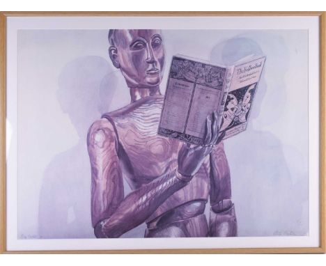 After Philip Pearlstein (b.1924), an artist's model reading a book, limited edition signed print, numbered 52/100, 50 cm x 70