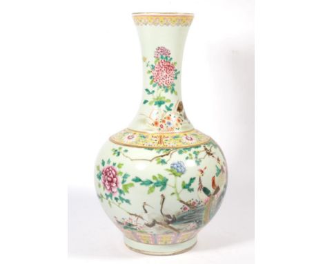 A Chinese famille rose bottle vase, bearing seal mark, 40cm high