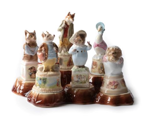 Royal Worcester, Beatrix Potter Set of six Golden Edition Candle Snuffers, Celebrating Peter Rabbit 100 Years, limited editio