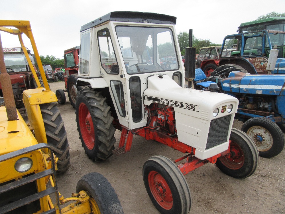 David Brown 885 Tractor Q Cab Reg No. DEX 444T