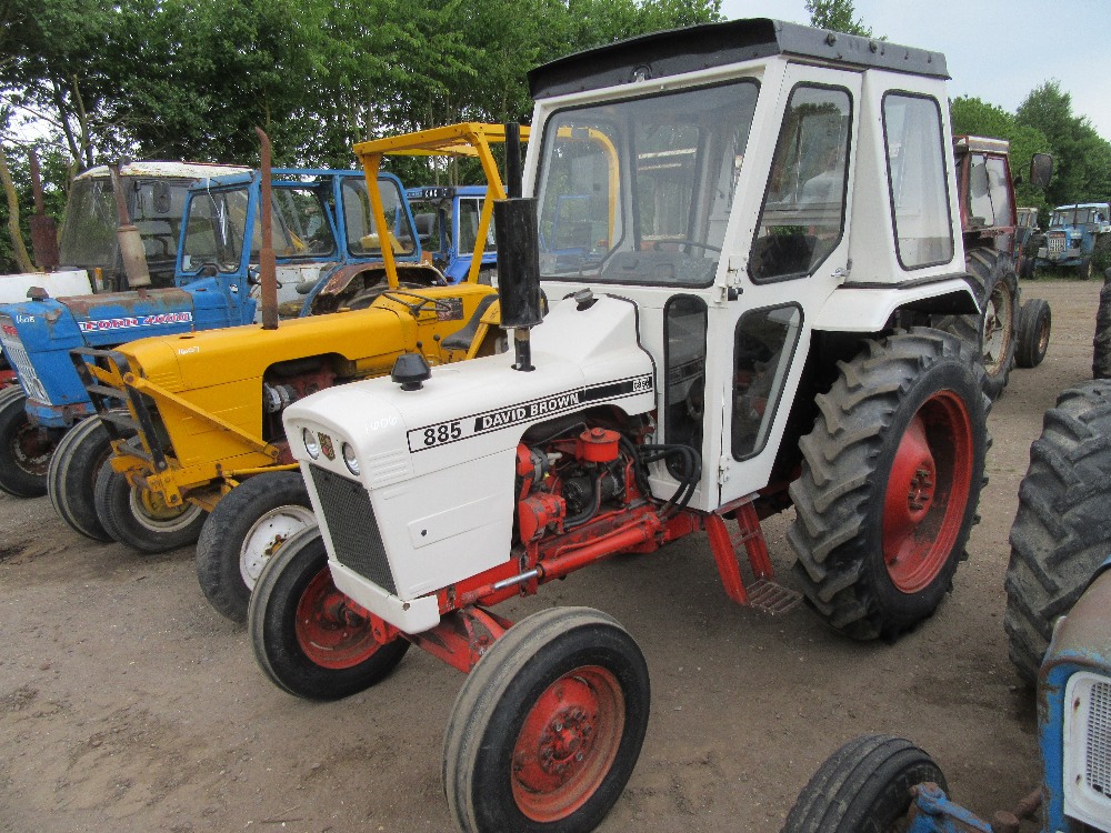 David Brown 885 Tractor Q Cab Reg No. DEX 444T