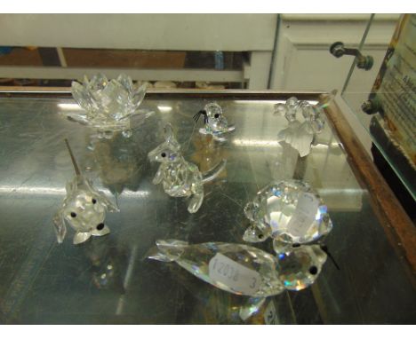 Seven assorted Swarovski animal figures