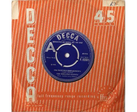 THE ROLLING STONES - 19th NERVOUS BREAKDOWN 7" (UK PROMO - DECCA - F.12331). A scarce, original UK 7" promo pressing of 19th 