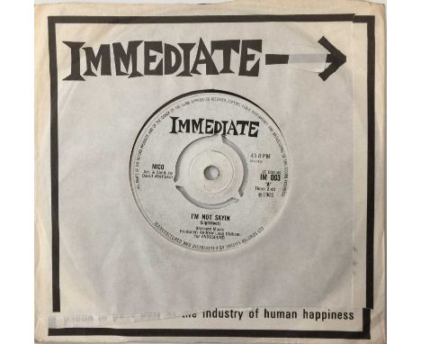 NICO - I'M NOT SAYIN/ THE LAST MILE 7" (UK ORIGINAL - IMMEDIATE - IM 003). A sought-after original UK 7" pressing of I'm Not 
