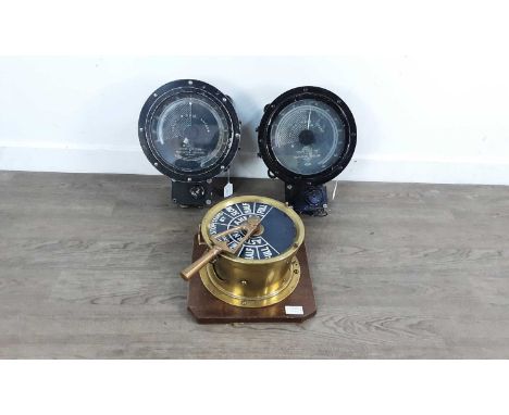 PAIR OF ENGINE DIRECTION AND REVOLUTION INDICATOR GAUGES, 20TH CENTURY one reputedly from the decommissioned fragments of HMS