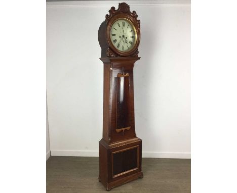 VICTORIAN MAHOGANY SCOTTISH DRUMHEAD LONGCASE CLOCK, 19TH CENTURY by William Orr of Saltcoats, the circular dial with Roman n