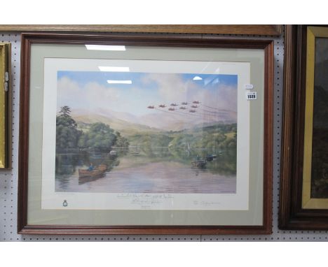 Geoffrey Herickx, 'Delta Roll', Limited Edition Colour Print of 850, pencil signed by artist and nine Red Arrows Pilots, 35.5