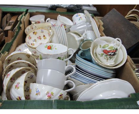 Floral Teaware 'Made for The Louvre, Glasgow, Poole two tone and other teaware:- One Box.