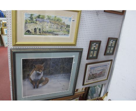 Jonathan Shaw, Fox in Wintry Setting, limited edition colour print l of 250, signed lower right,personal notation on left, 41