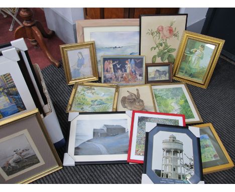 Greyhound Print, sampler print, Margaret Tarrant print, Kate Boyce limited edition print of River Irwell. Yvonne Stubbs and o