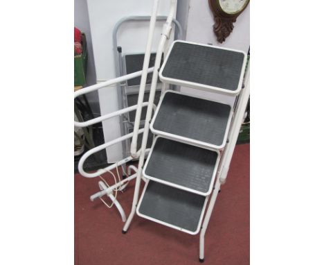 A Towel Warmer, together with two pairs of step ladders. (3).