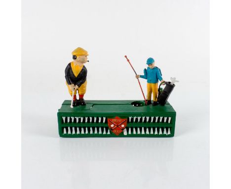 Vintage style golf bank with two golfers#golf #bank #memorabilla Dimensions: 8.75"L x 6.75"HCondition: Good