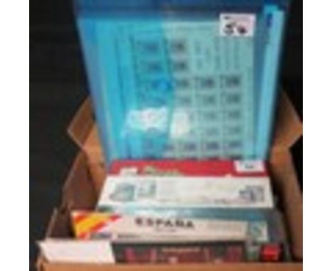 Shoebox of All World stamps including G.B. First Day Covers and presentation packs, small box of 1986 World Cup stamps, cards