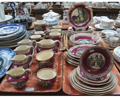 Four trays of Adam's Tunstall England 'Cries of London' items to include; graduated jugs, tankards, cabinet plates, bowls, cu