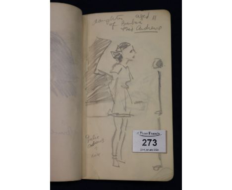 Harry Riley (British 1895-1966), original sketchbook of pencil drawn portraits of media personalities, possibly featuring a f