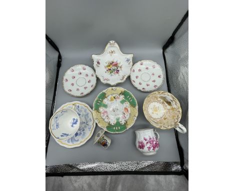 Vintage china to inc H &amp; R Daniels, Hammersley etc, scalloped dish and cups and saucers.