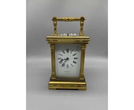Benetfink &amp; Co London hour repeater carriage clock, striking on gong, original platform and in working order and striking
