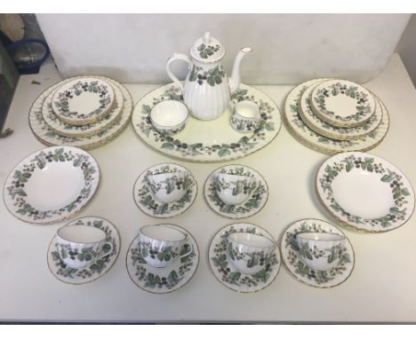 Royal Worcester "Lavinia" pattern coffee/dinner service, worn.