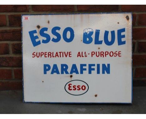 Esso Blue Paraffin Double Sided Enamel Flanged SignMake: Contact AuctioneerModel: Contact AuctioneerYear: 0Mileage: 0VIN: Con