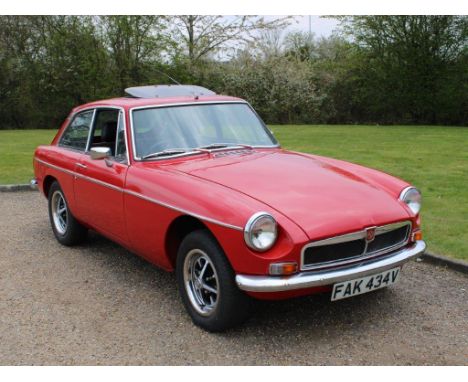 1980 MG B GTMake: MGModel: B GT Year: 1980Mileage: 58176VIN: GVGEJ1AG508047Configuration: Right Hand DriveRegistration: FAK43