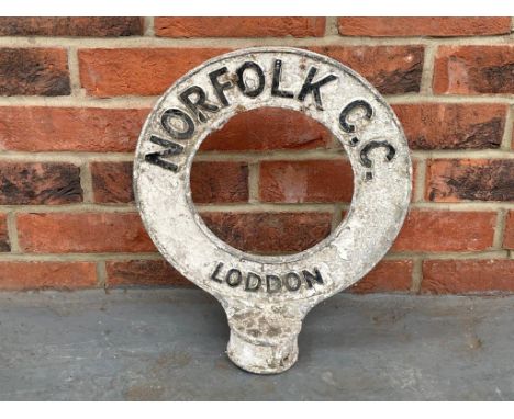 Original Norfolk County Council Post Top Sign - LoddonMake: Contact AuctioneerModel: Contact AuctioneerYear: 0Mileage: 0VIN: 