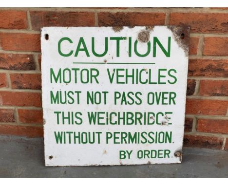 Vintage Caution Motor Vehicles Weighbridge Enamel SignMake: Contact AuctioneerModel: Contact AuctioneerYear: 0Mileage: 0VIN: 