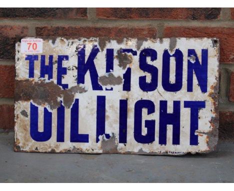 Original The Kitso Oil Light Double Sided Enamel SignMake: Contact AuctioneerModel: Contact AuctioneerYear: 0Mileage: 0VIN: C