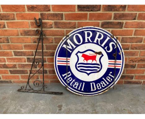 Original Morris Retail Dealer Double Sided Enamel Sign with BracketMake: Contact AuctioneerModel: Contact AuctioneerYear: 0Mi