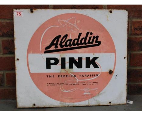 Aladdin Pink Paraffin Single Sided Vintage Enamel SignMake: Contact AuctioneerModel: Contact AuctioneerYear: 0Mileage: 0VIN: 