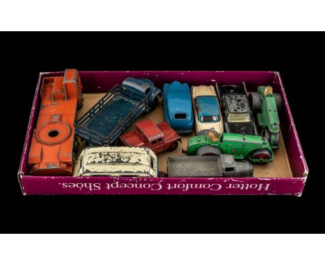 Collection of Vintage Diecast Model Cars and Trucks, including   Dinky Leyland Comet, Dinky Mounted Crane 20 ton lorry, Dinky