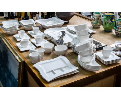 Villeroy &amp; Boch 'New Wave' Dinner Set, 72 Pieces in total comprising 8 x Fish Shape, 8 x Dinner Plates, 16 x Side Plates,