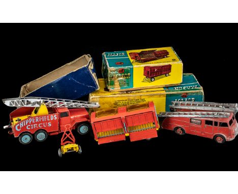 Two Vintage Boxed Corgi Diecast Models, comprising Chipperfield's Circus Crane Truck No. 1121; Chipperfield's Circus Animal C