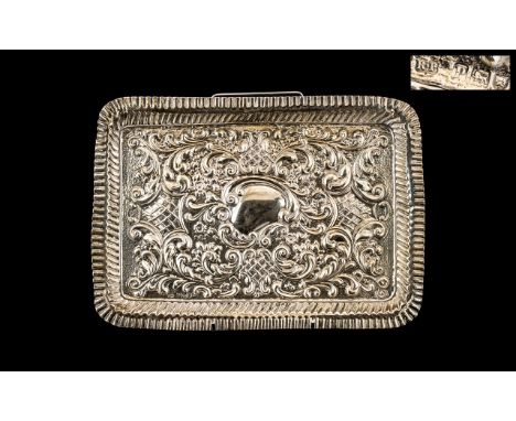 Large Embossed Silver Trinket Tray, London 1910, maker RP, 10 5 inches (26.25cms) x 7.5 inches (18.75cms), weight 7oz