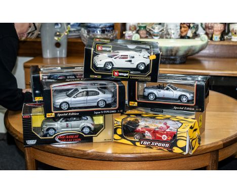 A Collection of Boxed Die Cast Model Cars, to include Top Speed Radio Control Sports Car, Premier Collection Chrysler GT Crui