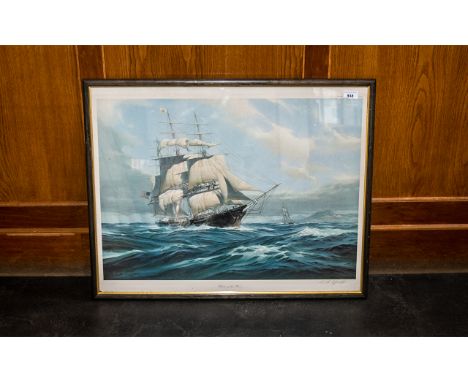 Ship Interest - Limited Edition Print 'Witch of the Wave', by K A Griffin, depicting a schooner at sea.  Measures 31'' x 25''