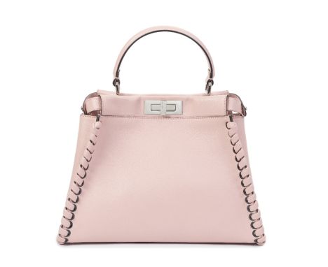 Fendi: a Bubblegum Pink Whipstitch Medium Peekaboo2015Smooth pink leather with lace-up trim and palladium hardwareCondition G