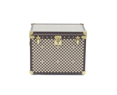 Louis Vuitton: a Damier Mini Malle Chapeaux 1895 Paperweight2012Modelled realistically as a hat box in Damier checked print a