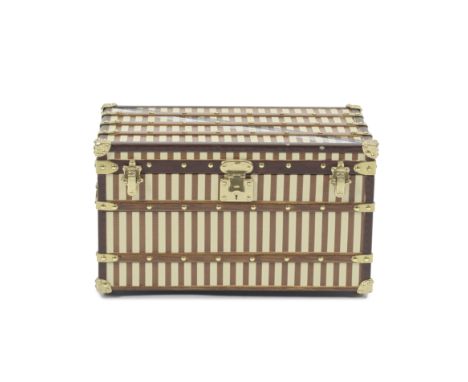 Louis Vuitton: a Courrier 1888 Trunk Paperweight2000Modelled realistically with Rayee stripe design, gold hardware and two re