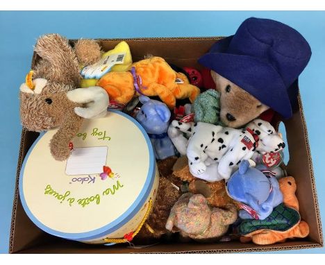 Modern Steiff Woolly Mammoth, two boxed Kaloo bears, a quantity of Beanie babies etc.